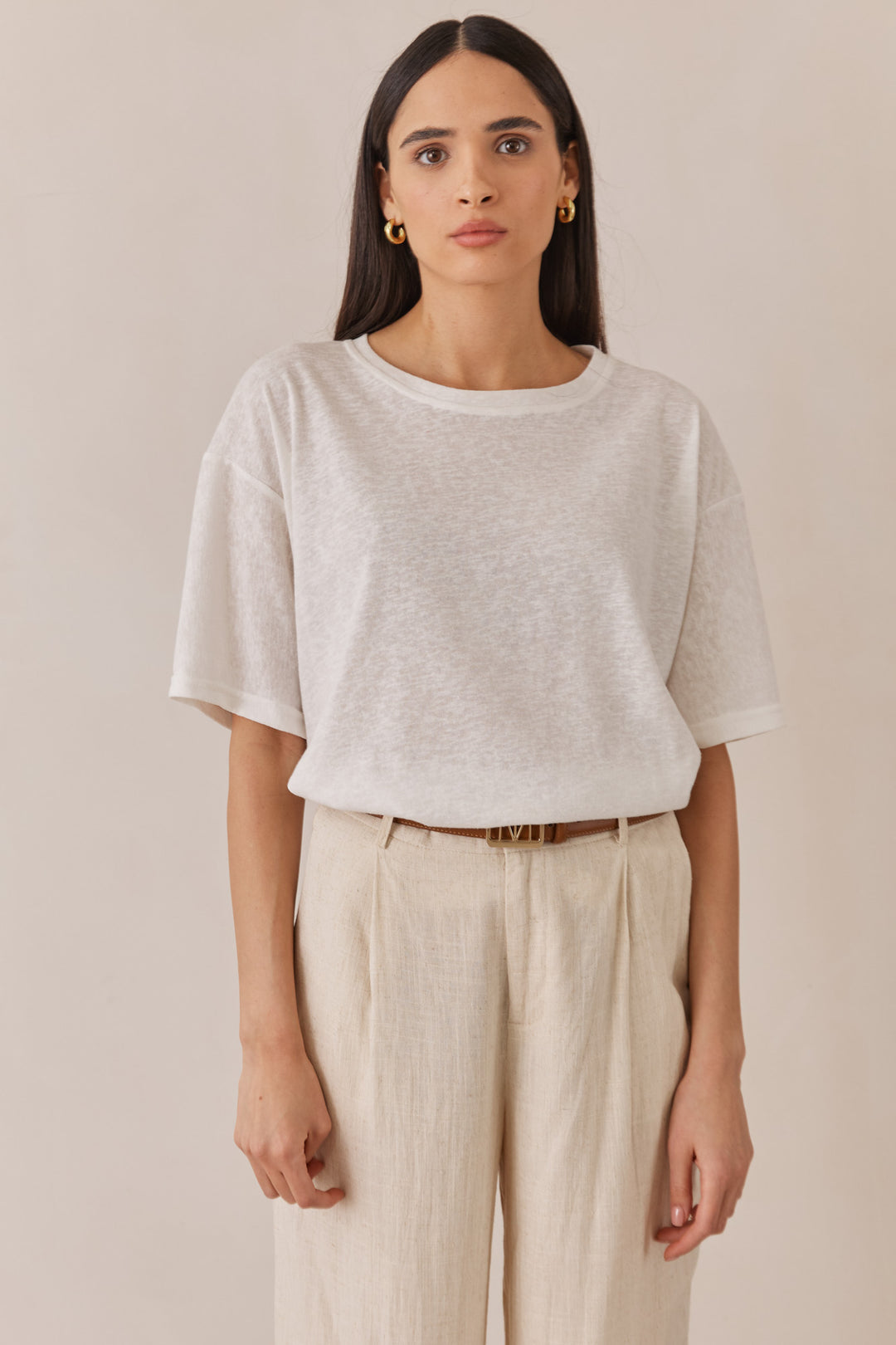 טי שירט אייברי גזרה אוברסייזית שקפקפה | לבן