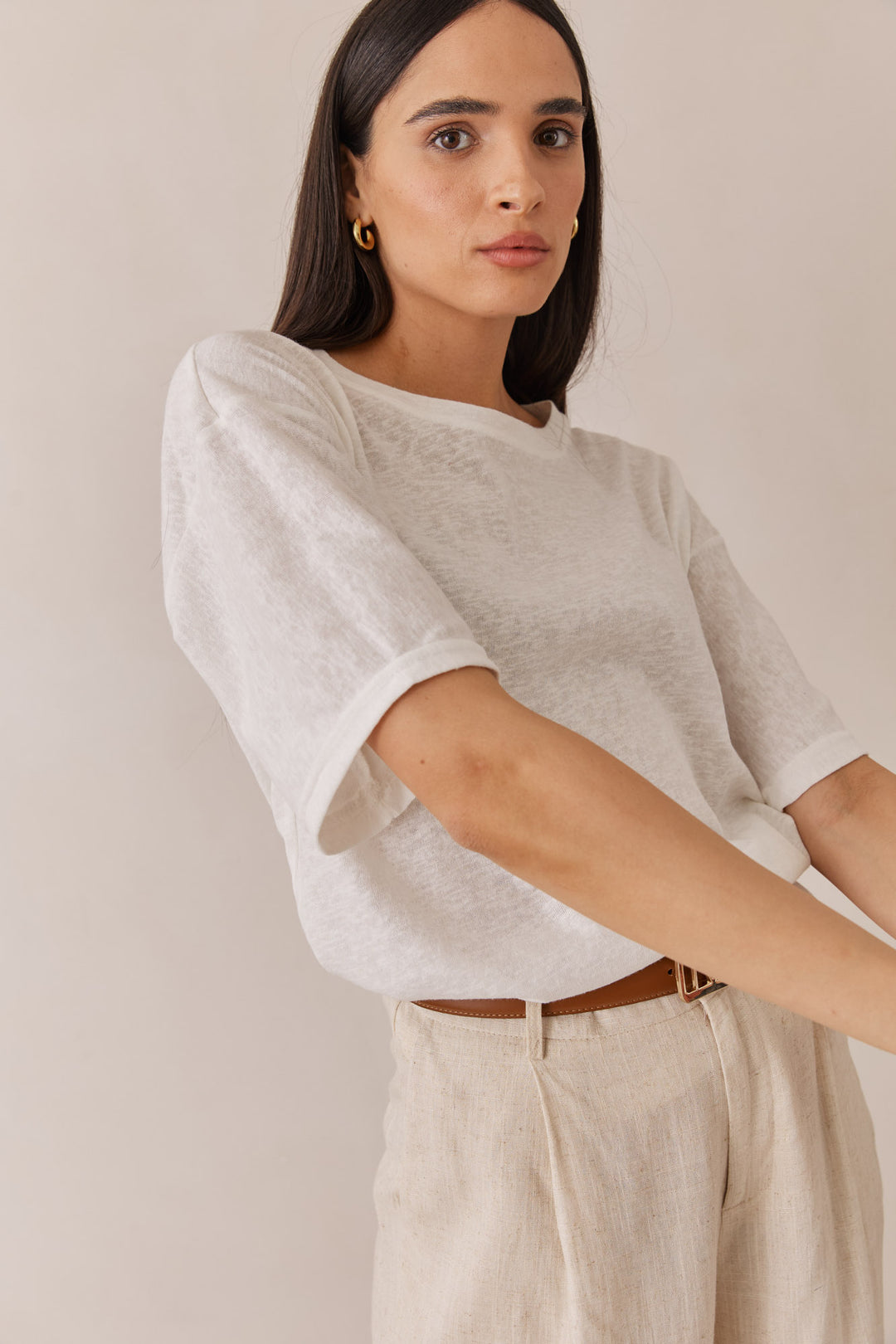 טי שירט אייברי גזרה אוברסייזית שקפקפה | לבן