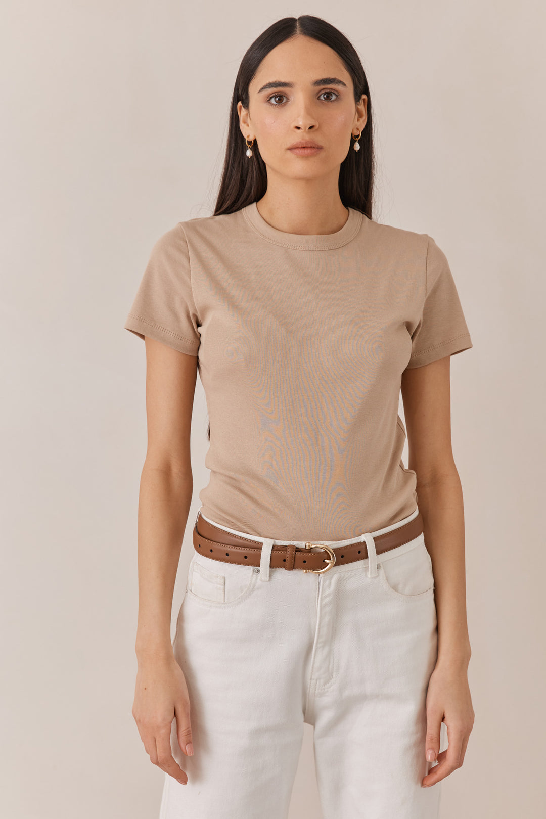 טי שירט בייסיק ריילי בד כותנה | בז'