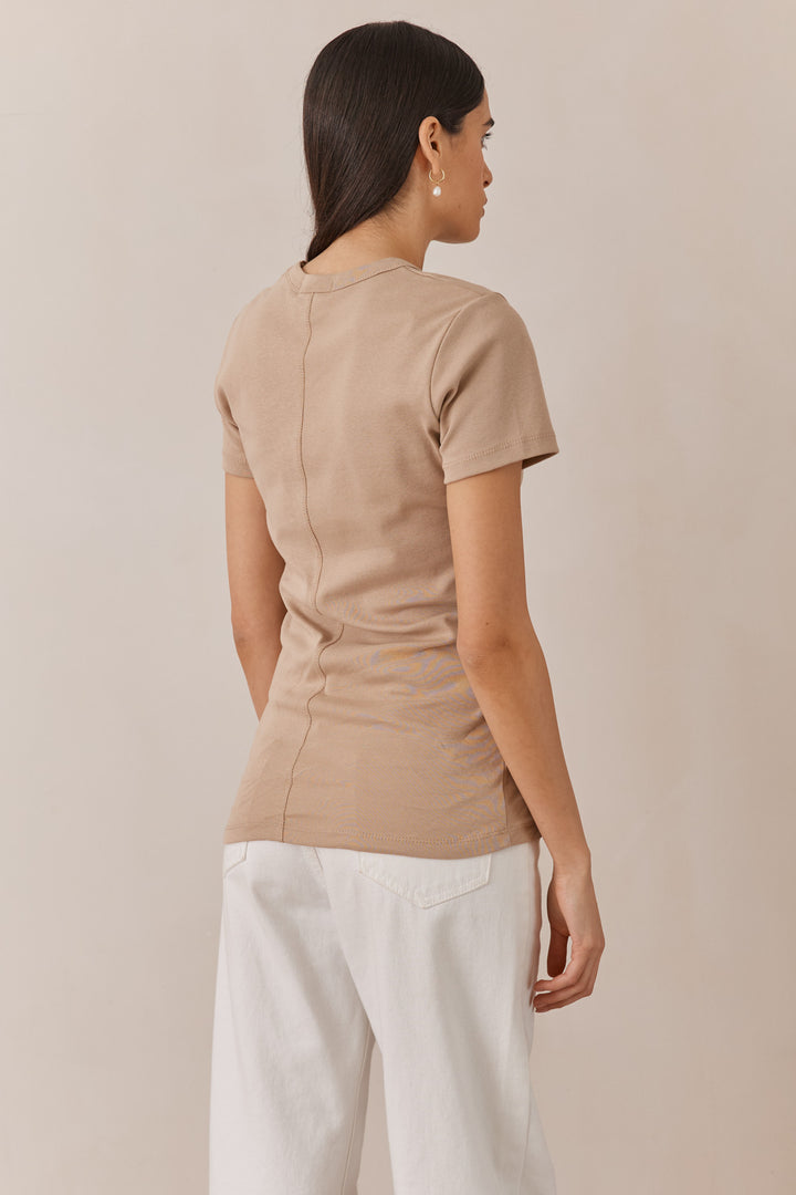 טי שירט בייסיק ריילי בד כותנה | בז'