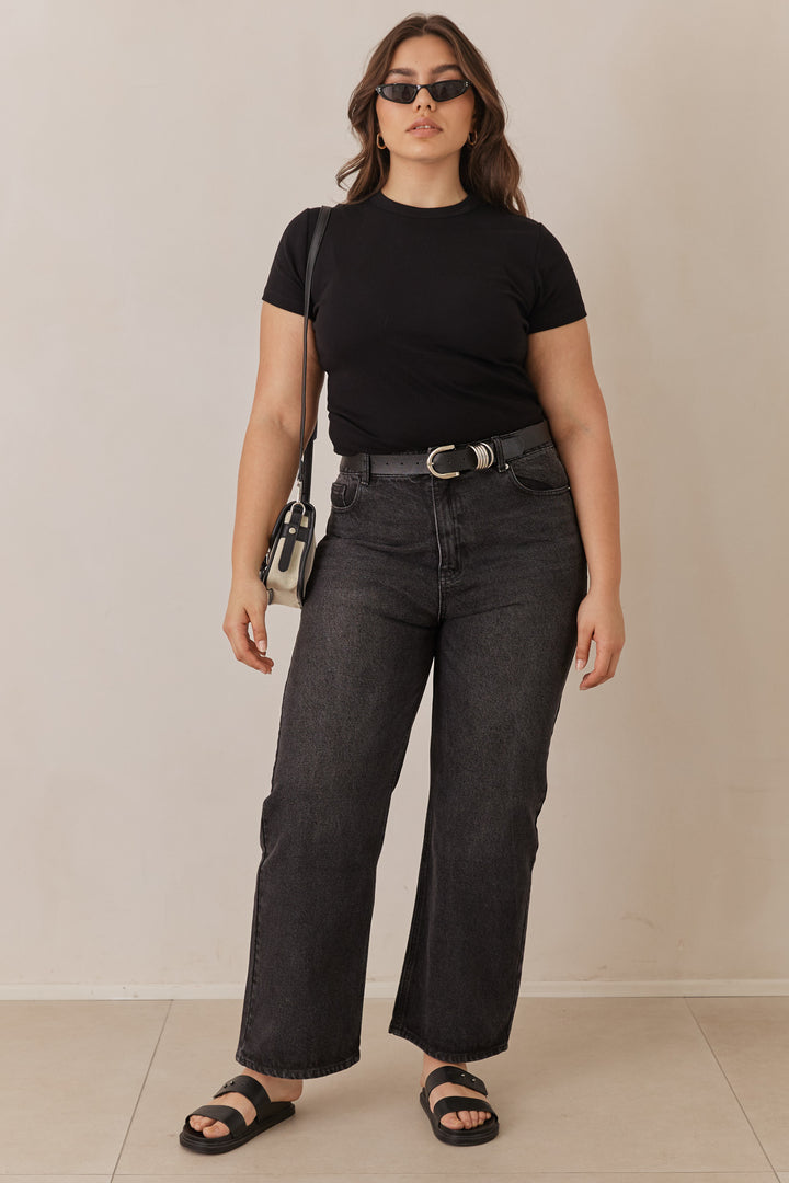 טי שירט בייסיק ריילי בד כותנה | שחור