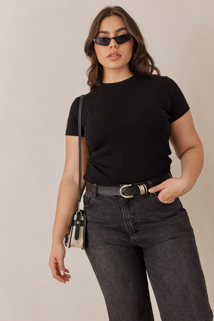 טי שירט בייסיק ריילי בד כותנה | שחור