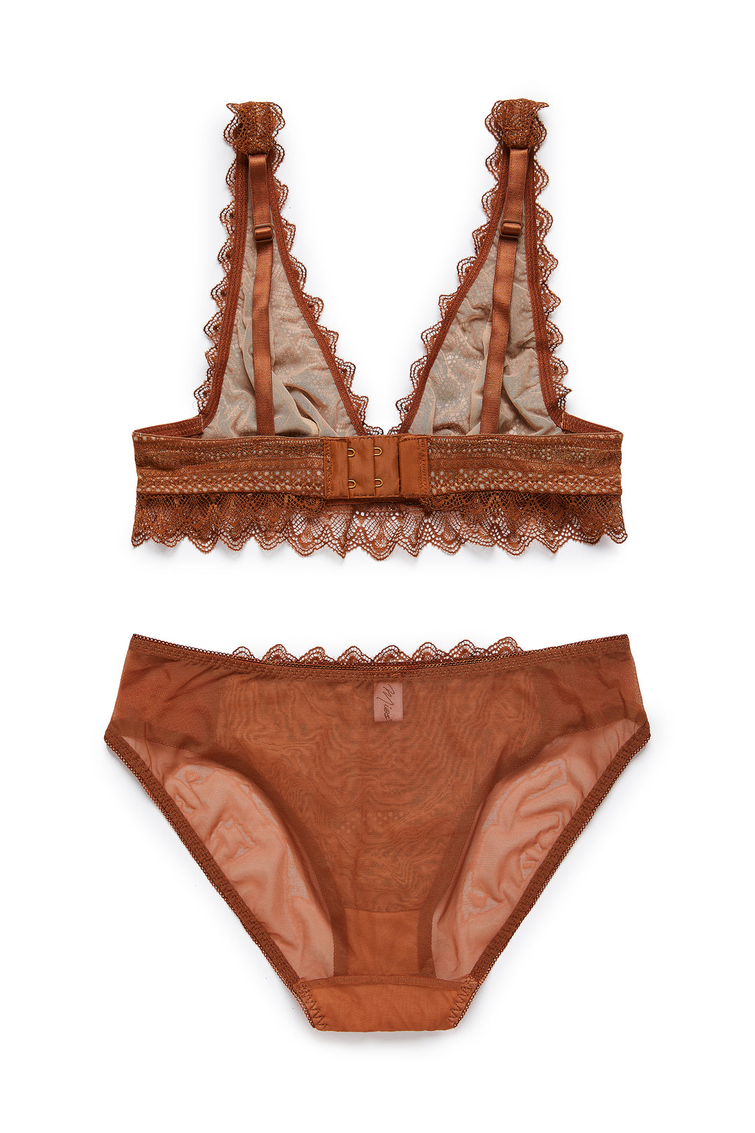 חזיית תחרה אמי בשילוב בטנה | חום