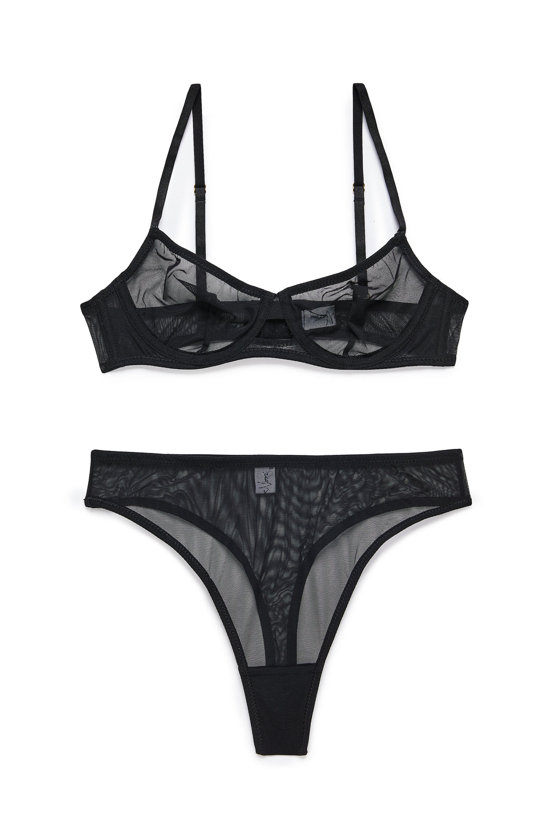 תחתוני חוטיני רשת נסיס | שחור