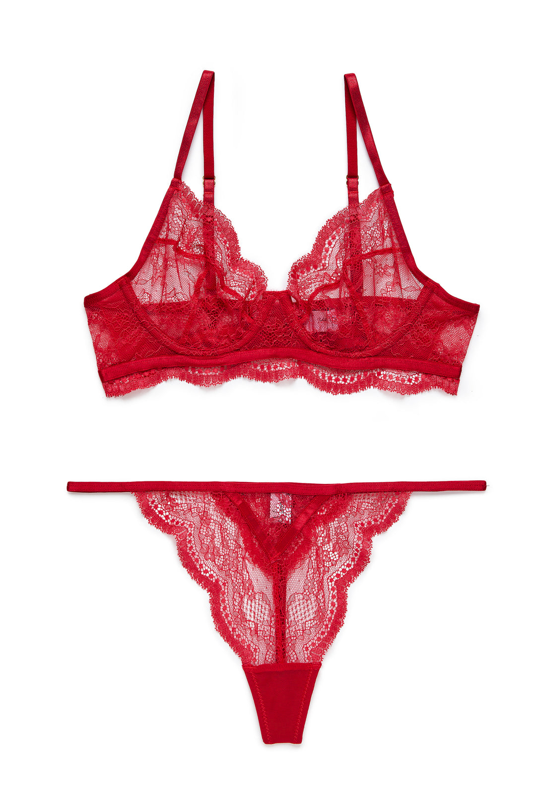 תחתוני חוטיני פרינסס תחרה | אדום