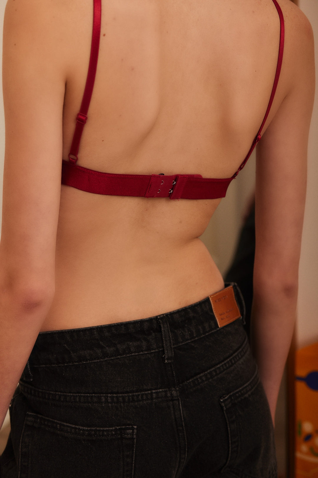 חזיית משולשים תחרה מלרוז פס גומי | בורדו