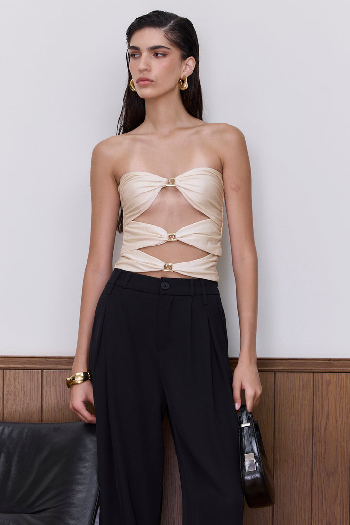 טופ סטרפלס מוניקה קאט אאוטס קדמי | שמפניה