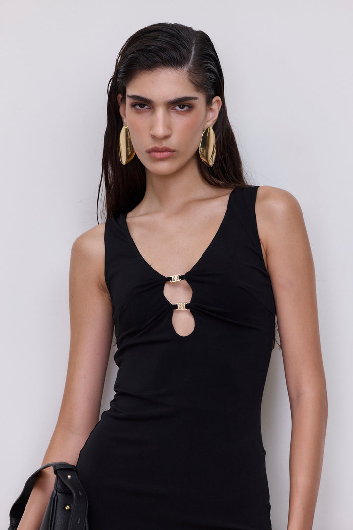 שמלת מיני טרייסי קאט אאוט | שחור