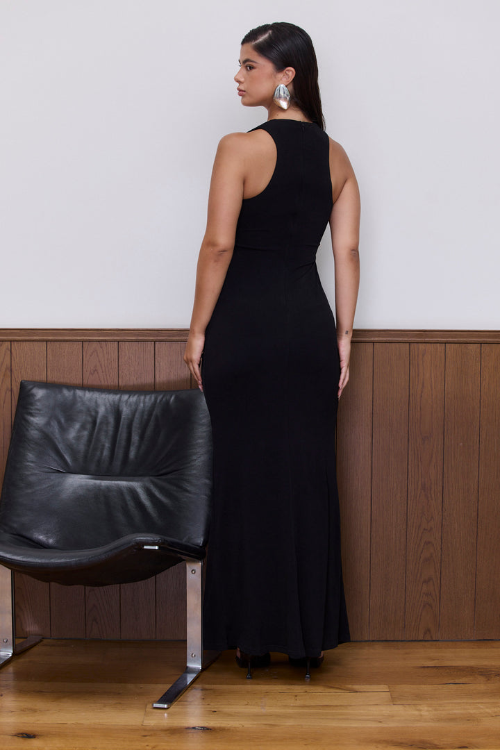 שמלת מקסי פרנסיס קאט אאוט | שחור