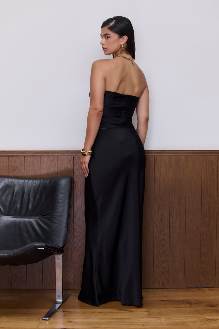 טופ סטרפלס מוניקה קאט אאוטס קדמי | שחור