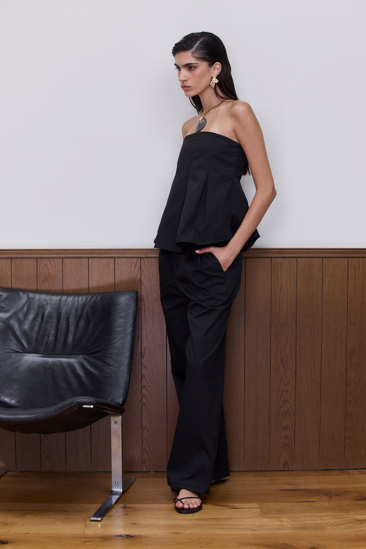 מכנסי כריסטה גזרה ישרה | שחור