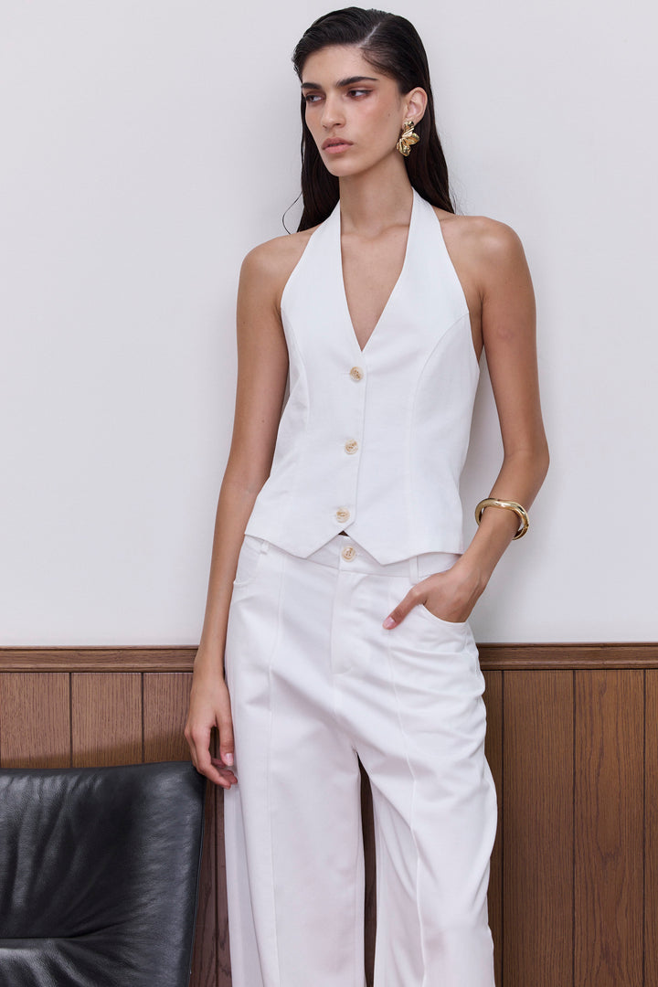 ווסט קולר אודיה כפתורים | לבן