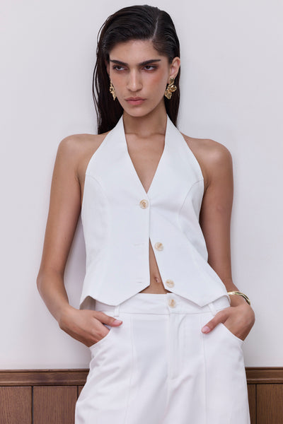 ווסט קולר אודיה כפתורים | לבן