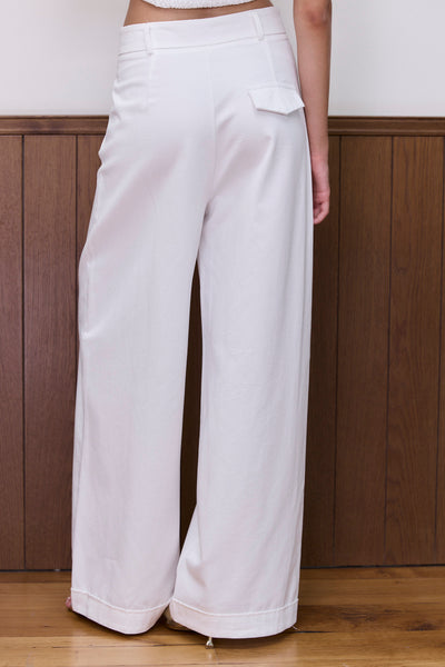 מכנסי אודיה גזרה רחבה | לבן