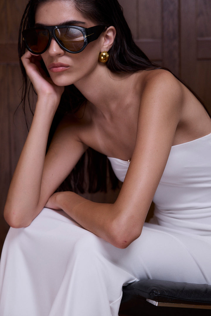 עגילי כדור צמודים ליב | זהב