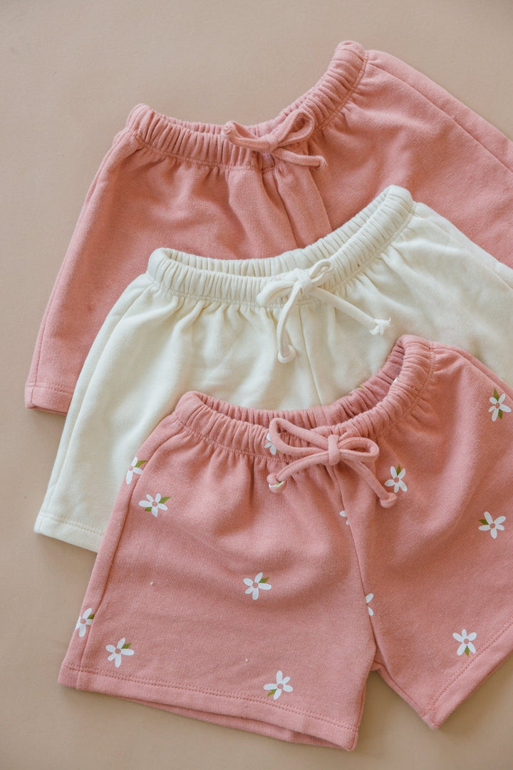 מארז מכנסי טרנינג פרנץ' טרי | אופווייט/ורוד/לבן ורוד