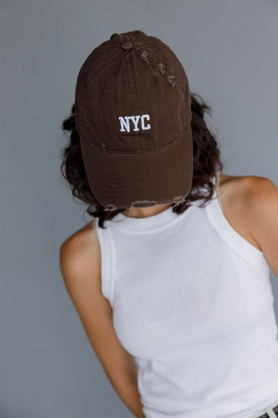 כובע מצחייה NYC | חום