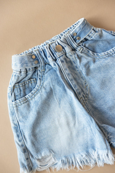 מכנסי ג'ינס קצרים בוני בשילוב גומי | ג'ינס