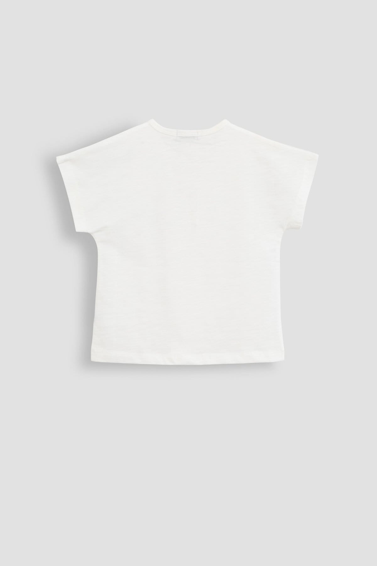 חולצת טי ריילו בשילוב כפתורים | לבן