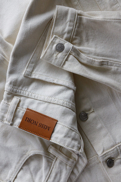 ג׳קט ג'ינס אוברסייז מלאני | קרם