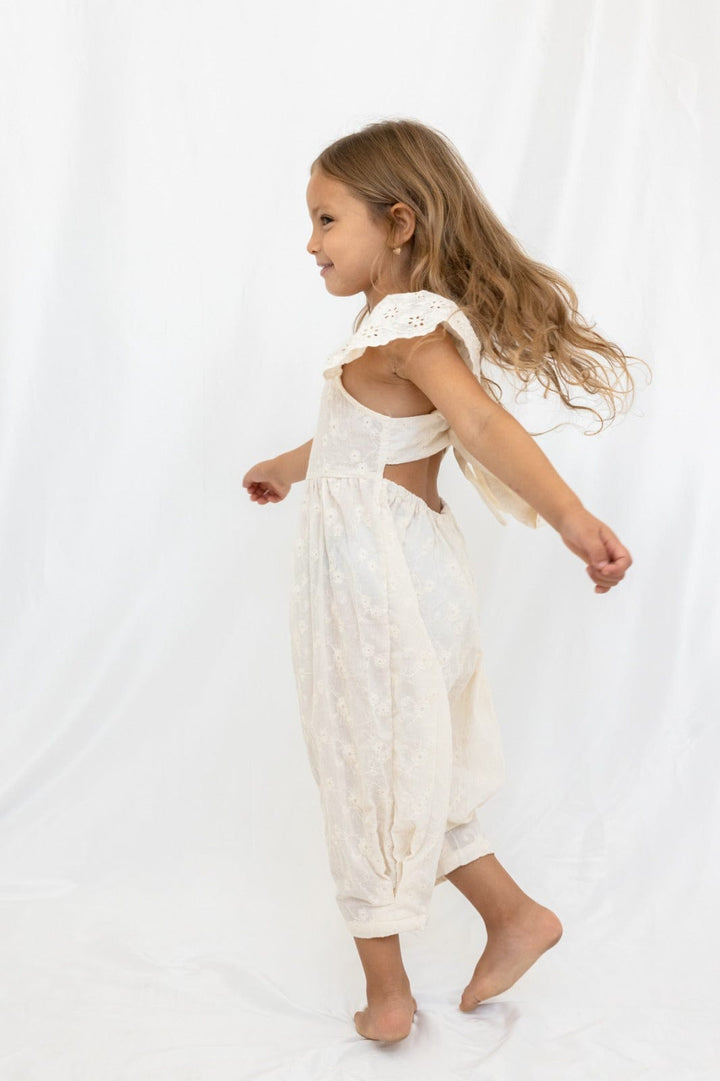 אוברול תחרה פרינסס | לבן