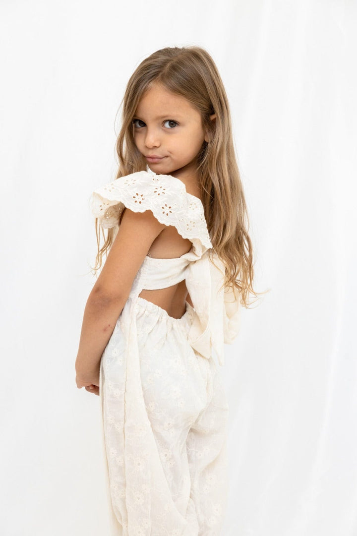 אוברול תחרה פרינסס | לבן