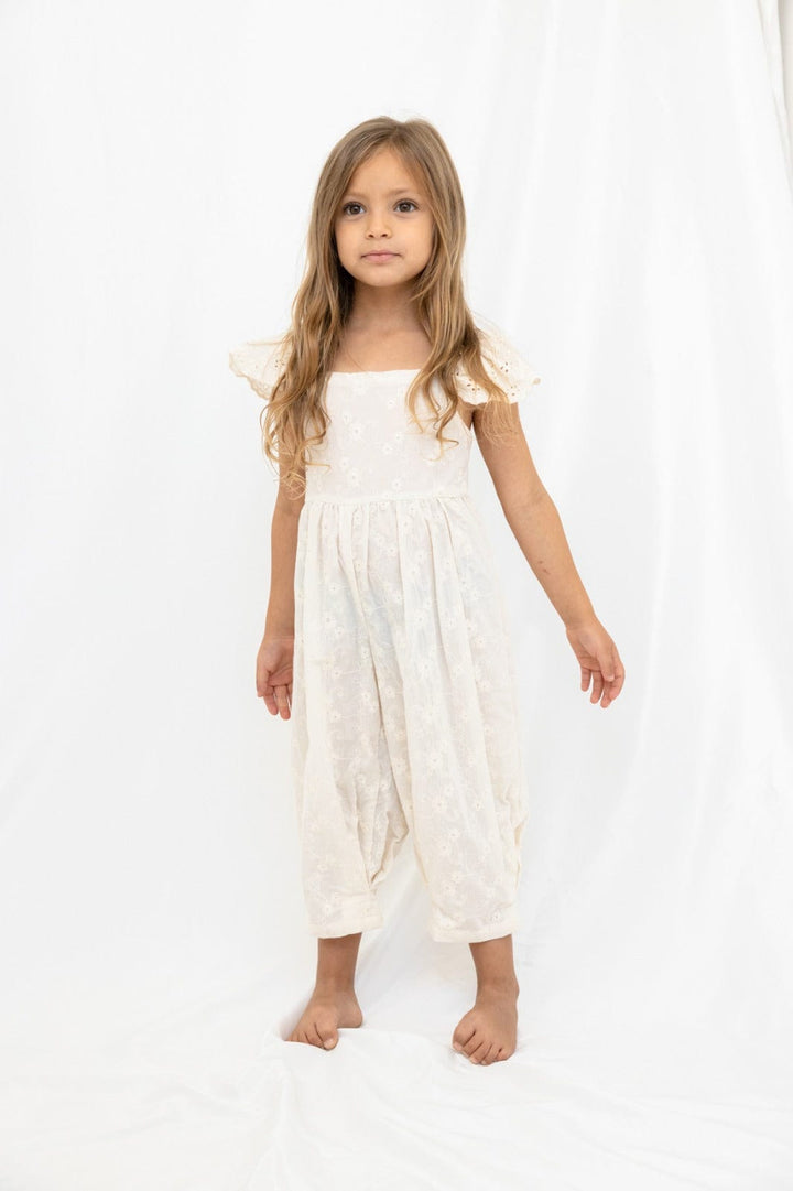 אוברול תחרה פרינסס | לבן