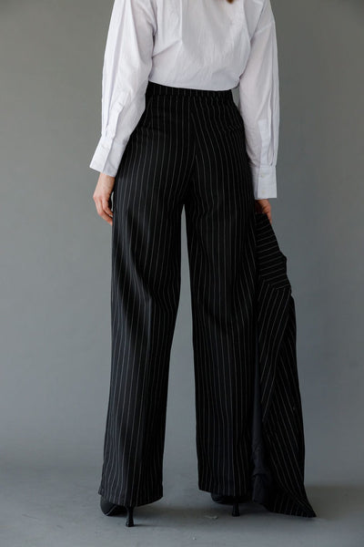 מכנסיים מחויטים ג'ייקוב סטרייפס | שחור/לבן
