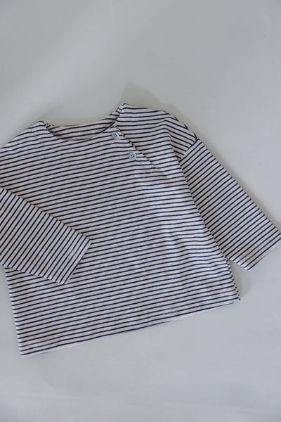 חולצת סטרייפס כפתורי אלכסון | שחור/לבן